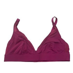 Parade Dream Mesh Inset Plunge Bralette Magenta Pink Purple Wireless Size Large